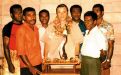 Columban Fr. Charles Duster (center) at the Fiji Solevu Catholic mission