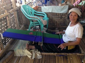 A Kachin woman weaving